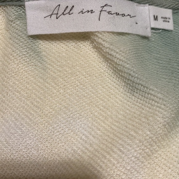 All in Favor Sage Tie Dye Crewneck Puffed Sleeved Sweatshirt Green Medium NEW - Picture 7 of 9